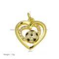 Detailed view of gold heart soccer pendant with weight and size dimensions - Heart Soccer Style (DN260521-A) / Pendant Only (Without Chain)