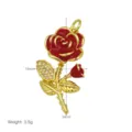 Vergoldeter roter Emaillerosen Blumen Anhänger Zubehör, elegantes Pflanzenschmuck Geschenk. - Rote Rosenblüte Anhänger (DN260524-B) / Nur Anhänger (Ohne Kette)