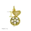 Gold soccer pendant with heart detail and precise measurements 23mm x 12mm for sports fans - I Love Soccer Style (DN260521-B) / Pendant Only (Without Chain)