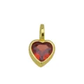 Prachtige vergulde koperen rode zirkonia hart hanger ketting detailweergave mooi - Hanger Zonder Ketting (Rood Zirconia Hart) / 12x7mm