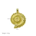 Gold-tone conch shell pendant necklace charm, beach ocean style jewelry accessory 28x39mm - Pendant Only (Without Chain) (DN260506-A)