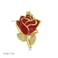 18k vergoldeter roter Emaille Rosenblüte Anhänger Schmuck Accessoire 19x34mm - Roter Emaille Rosenblüte Anhänger (DN260524-D) / Nur Anhänger (Ohne Kette)