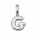 Ciondolo lettera G in argento per collane fai da te, accessorio gioiello alfabeto. - Ciondolo Lettera G (DN260611-G) / Pendant Only (Without Chain) / Argento