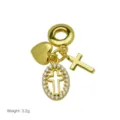 Vergoldeter Kreuz Herz Charm Anhänger für Armband Zubehör Mode Schmuck elegant Geschenk Stück. - Anhänger Ohne Kette (Kreuz Herz Thema)