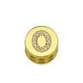Close-up of golden letter O charm pendant with shimmering pavé crystal details - Style O / Pendant Only (Without Chain)