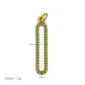 Detalle de colgante ovalado dorado con circones azules, medida 32x5 mm y peso de 1,3 g. - Estilo Ojo Ovalado (DN260504-I) - Colgante Solo (Sin Cadena)