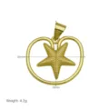 Gold starfish pendant necklace summer beach style jewelry accessory detail view size 30x35mm - Pendant Only (Without Chain) (DN260506-H)