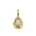 Gedetailleerde close-up van de peervormige zirkon hanger met strakke zetting en gouden afwerking. - Hanger Zonder Ketting (Wit Zirconia Traan)