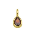 Detail van rode zirkoon druppelhanger, verguld koper, elegante kettingaccessoire. - Hanger Zonder Ketting (Rood Zirconia Traan)