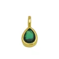 Detail druppel zirkonia hanger groen, 18k verguld koperen halsketting accessoire. - Hanger Zonder Ketting (Groen Zirconia Traan)