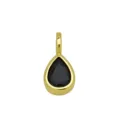 Minimalistische vergulde druppel hanger ketting met prachtige zwarte zirkonia. - Hanger Zonder Ketting (Zwart Zirconia Traan)
