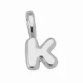 Ciondolo lettera K argentato a palloncino per collana con nome fai da te stile hip hop. - Ciondolo Lettera K (DN260611-K) / Pendant Only (Without Chain) / Argento
