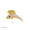 Ciondolo Delfino Rosa Placcato Oro Smalto Carino Animale Marino Gioiello Collana Accessorio - Ciondolo Solo (Senza Catena) (DN260518-B)