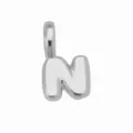 Ciondolo lettera N a palloncino argento, charm per collana DIY alfabeto hip-hop. - Ciondolo Lettera N (DN260611-N) / Pendant Only (Without Chain) / Argento