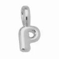 Ciondolo lettera P palloncino argentato stile hip-hop collana iniziale carino accessorio - Ciondolo Lettera P (DN260611-P) / Pendant Only (Without Chain) / Argento