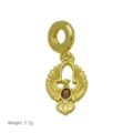 Gold plated phoenix bird pendant charm with red gemstone lightweight jewelry accessory for bracelet - Pendant Only (Without Chain) (Bird Design)