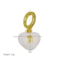 Ciondolo charm cuore smalto rosa dorato con dettaglio strass, accessorio misura 22x12mm. - Ciondolo Solo (Senza Catena) (DN260518-J)
