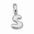 Ciondolo lettera S argentato stile palloncino collana charm accessorio DIY gioiello hip hop - Ciondolo Lettera S (DN260611-S) / Pendant Only (Without Chain) / Argento