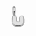 Ciondolo lettera gonfio argento collana charm DIY simpatico palloncino gioiello top - Ciondolo Lettera U (DN260611-U) / Pendant Only (Without Chain) / Argento
