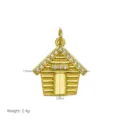 Detaillierte Ansicht des vergoldeten Haus-Anhängers, funkelnde Zirkoniasteine, elegantes Schmuckstück. - Hausform (Anhänger Ohne Kette)(DN260610-H) / Gold