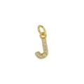 Vergulde letter J hanger met sprankelende zirkonia stenen voor DIY ketting sieraden maken. - Letter J Hanger Zonder Ketting (DN260738-J)