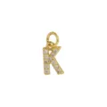 Verguld Metaal Letter K Hanger Zirkonia Bedel DIY Halsketting Sieraden Accessoire - Letter K Hanger Zonder Ketting (DN260738-K)
