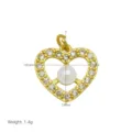 Vergoldeter Herz Zirkonia Perle Anhänger Halskette, elegante Modeschmuck Accessoires neu. - Herz-Perle (Anhänger Ohne Kette)(DN260610-K) / Gold