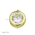 18k vergoldeter runder Zirkonia Anhänger Halskette Schmuck Detail 20x27mm 6.6g - Transparent Rund