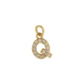 Prachtige vergulde letter Q hanger met stralende zirkonia DIY ketting accessoire - Letter Q Hanger Zonder Ketting (DN260738-Q)