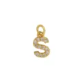 Vergulde Letter S Hanger Sprankelende Zirkonia Steen DIY Ketting Sieraden Accessoire Mooi Top - Letter S Hanger Zonder Ketting (DN260738-S)