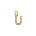 Vergulde letter U hanger sprankelende zirkonia stenen alfabet DIY sieraden accessoire - Letter U Hanger Zonder Ketting (DN260738-U)