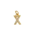 Goud Zirkoon Plaveisel Letter X Hanger DIY Ketting Accessoire, Letter X Variant Item - Letter X Hanger Zonder Ketting (DN260738-X)