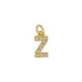 Vergulde Z letter hanger met schitterende kristallen voor DIY ketting sieraden maken - Letter Z Hanger Zonder Ketting (DN260738-Z)