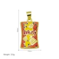 Colgante de collar con bolsa de papas fritas de esmalte dorado, bonita joya de aperitivo. - Estilo de Bolsa de Papas Fritas (DN260729-C) (Colgante Solo)