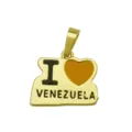 Gold-plated Venezuela map pendant necklace charm with enamel heart design for daily wear. - DN260828-M Pendant Only (Without Chain)