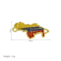 Enamel map charm pendant DIY jewelry accessory, gold plated metal, size 25x13mm for crafts. - Pendant Only (Without Chain) (Style F)