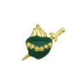 Gold green enamel heart dagger pendant detail shot, vintage gothic love jewelry accessory. - Green Heart Arrow Style (DN260728-D) / Pendant Only (Without Chain)