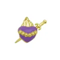 Gold-plated enamel heart pendant with dagger and flame design for DIY necklace chic. - Purple Heart Arrow Style (DN260728-E) / Pendant Only (Without Chain)