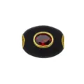 Perle d'espacement ovale avec zircon rouge laiton plaqué or fabrication de bijoux DIY - Pendentif Seul (Sans Chaîne) (DN260707-O)