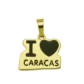 Gold metal heart shape pendant necklace featuring Caracas letter design for women fashion. - DN260828-Q Pendant Only (Without Chain)