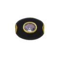 Perle intercallaire ovale plaquee or avec zircone violet pour bracelet et collier - Pendentif Seul (Sans Chaîne) (DN260707P)
