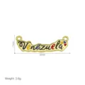 Detailed close-up of gold metal Venezuela enamel charm pendant with dual loops, 35x11mm size. - Pendant Only (Without Chain) (Style K)