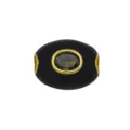 Perle intercalaire ovale plaquée or avec émail noir et zircone verte pour bijoux. - Pendentif Seul (Sans Chaîne) (DN260707-T)