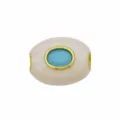 Perle intercalaire ovale grand trou, cuivre plaque or 18k avec oxyde de zirconium. - Pendentif Seul (Sans Chaîne) (DN260707-2)