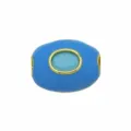 Perle d'espacement ovale plaquée or avec émail bleu et cristal pour bracelets bijoux DIY. - Pendentif Seul (Sans Chaîne) (DN260707-6)