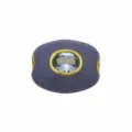 Perle intercalaire ovale grand trou en métal doré, finition violette et oxyde de zirkonium. - Pendentif Seul (Sans Chaîne) (DN260707-9)