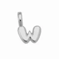 Ciondolo lettera W colore argento stile palloncino hip-hop per collana DIY gioiello carino - Ciondolo Lettera W (DN260611-W) / Pendant Only (Without Chain) / Argento