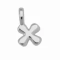 Ciondolo con lettera gonfia argento stile hip-hop charm per collana creazione di gioielli - Ciondolo Lettera X (DN260611-X) / Pendant Only (Without Chain) / Argento