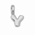 Ciondolo lettera Y gonfiato argento stile palloncino hip hop per collana DIY moda - Ciondolo Lettera Y (DN260611-Y) / Pendant Only (Without Chain) / Argento