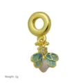 Gold plated enamel insect charm pendant for snake chain bracelet, stylish jewelry accessory. - Pendant Only (Without Chain) (Insect Design)